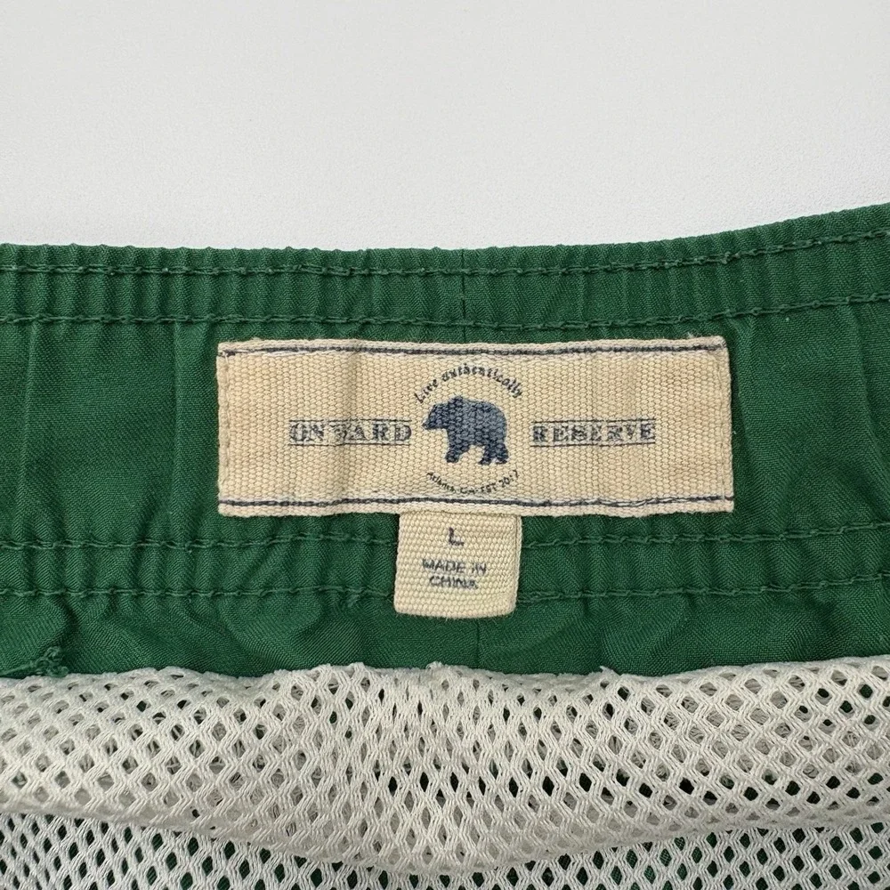 Onward Reserve Men's Green Swim Trunks Size Large Elastic Waist Casual Shorts